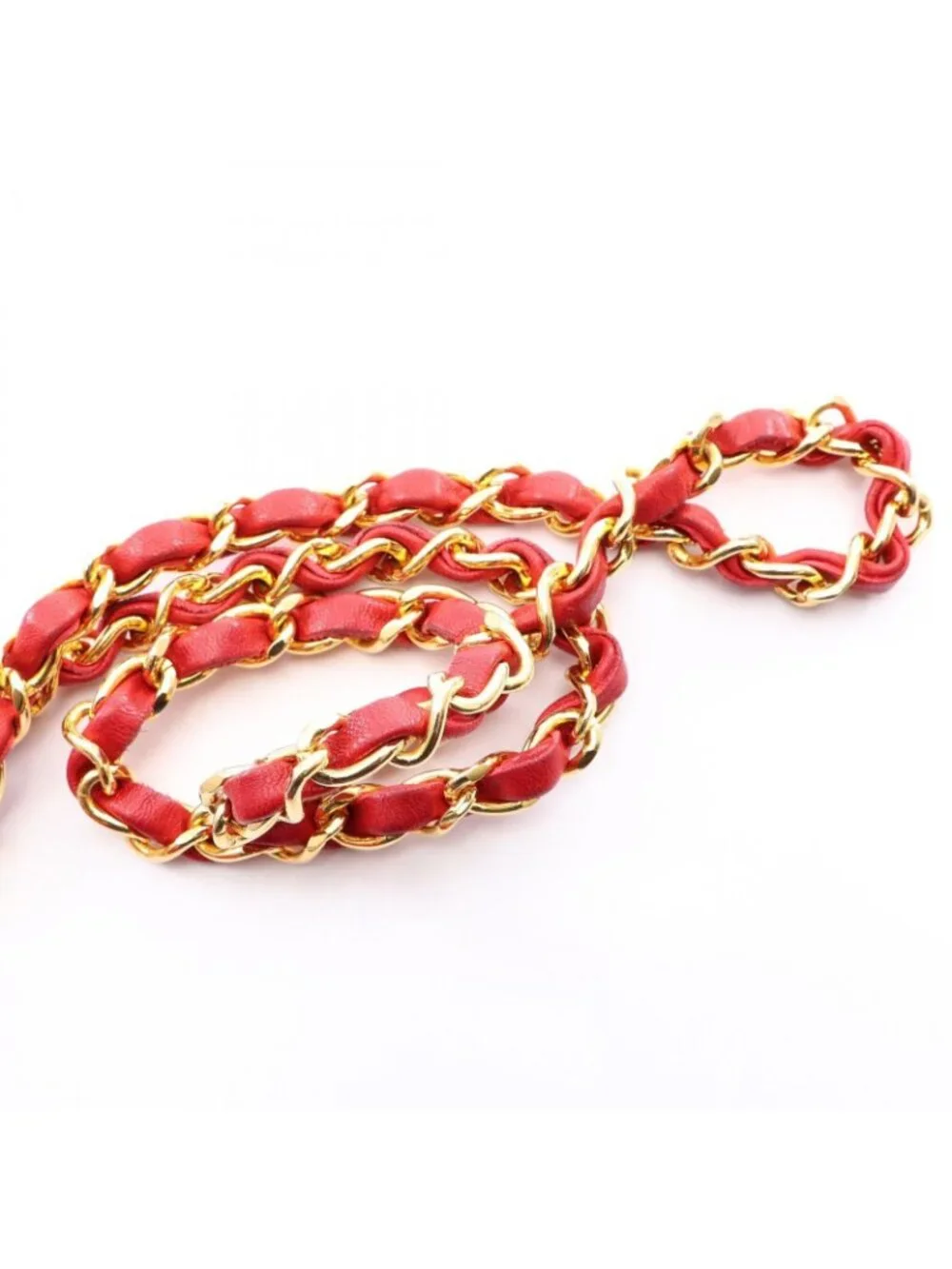 Chanel Shoulder Bag Mini Quilted Red Lambskin Chain